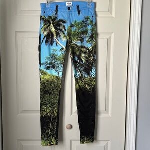 Hudson Jeans Light Blue Palm Print Denim Size 27